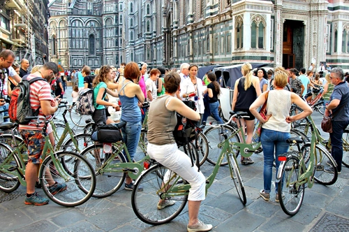 Gruppenführung mit dem Fahrrad durch Florenz